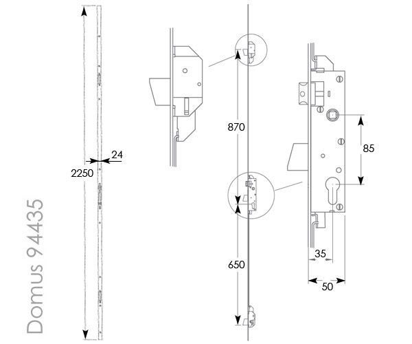 DOMUS 94435 ΜΑΧΑΙΡΩΤΗ ΚΛΕΙΔΑΡΙΑ