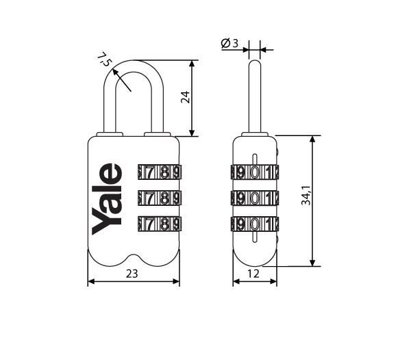YALE TRAVEL LOCK ΛΟΥΚΕΤΟ ΣΥΝΔΥΑΣΜΟΥ
